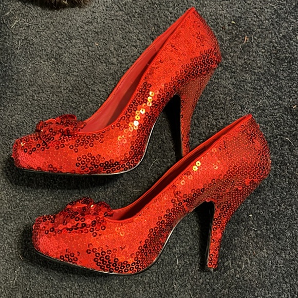 Red Sequin Heels - Picture 11 of 14
